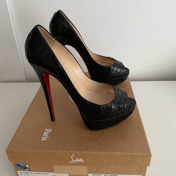 Christian Louboutin Lady Peep 150 Python Pumps - Picture 5 of 8
